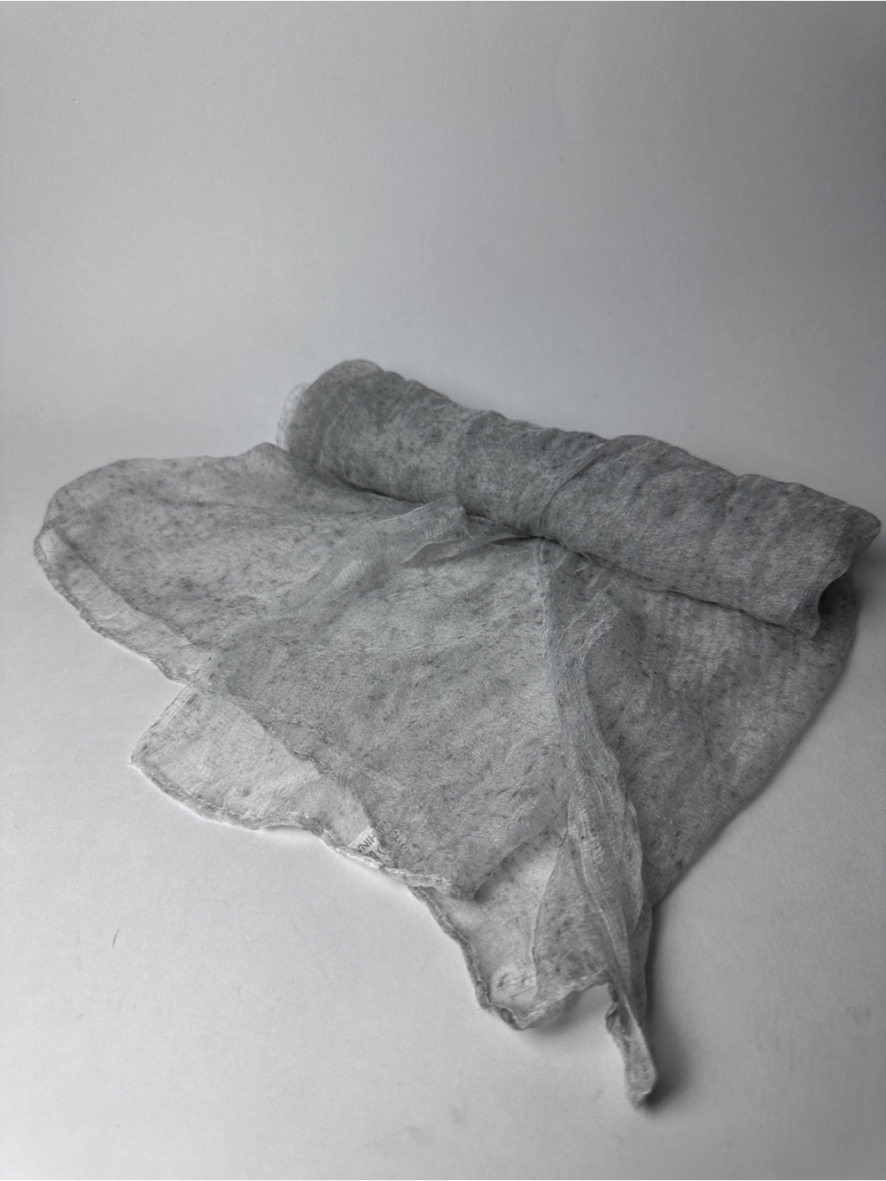 Women’s Gray 100% Silk Sheer Scarf Wrap Shawl 73 x 30 in